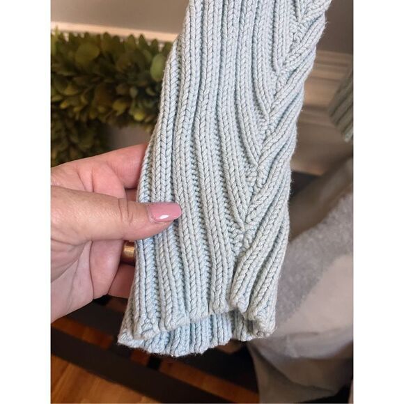 Anthropologie Light Blue Shawl Collar Double Button Cardigan Sweater sz L EUC - Picture 4 of 7